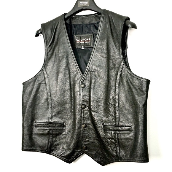 Vintage Wilson’s Leather Snap Vest Full Leather - Picture 1 of 9